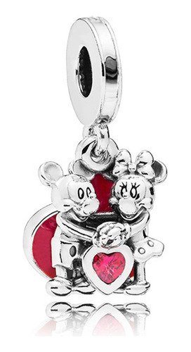 Charm De Minnie Y Mickey Amor En Acero Inox Compatible Pando