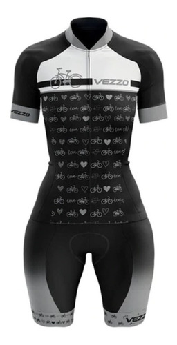 Conjunto Ciclismo Mujer Vezzo Bike Tricota Calza Acolchado 