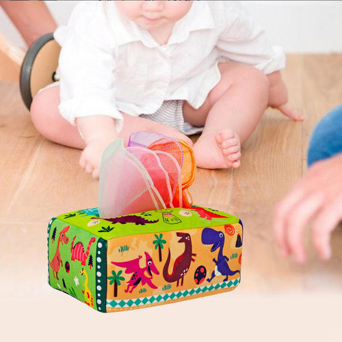 Caja De Pañuelos De Bebé Con 10 Bufandas De Dinosaurio