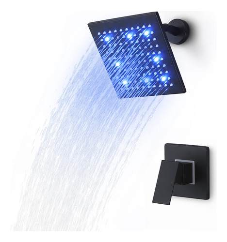 Skowll Kit Valvula Cabezal Ducha Led 8 Juego Manija Grifo