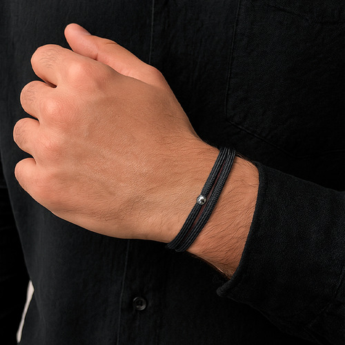 Pulseira Masculina De Corda Paracord Preto - Carter