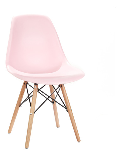 Silla Eames Diseño Moderno Patas Madera Cocina Comedor