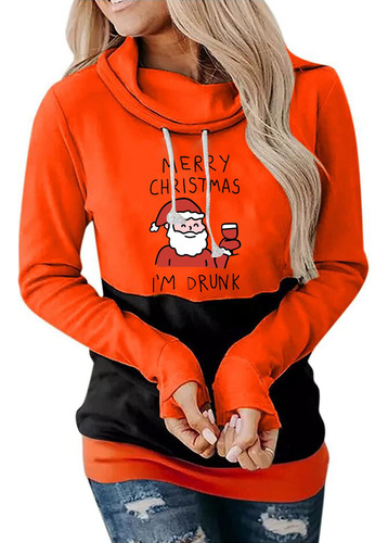 Sudadera Capucha Para Mujer Sueter Feo Navidad Manga Larga