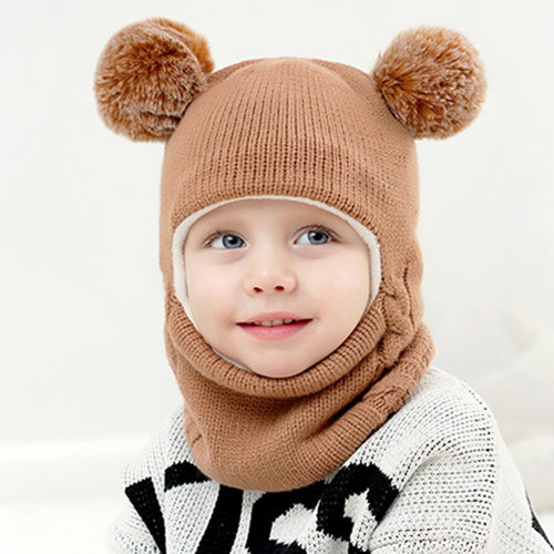 Conjunto De Gorro Y Bufanda De Punto Para Niños, Orejeras De