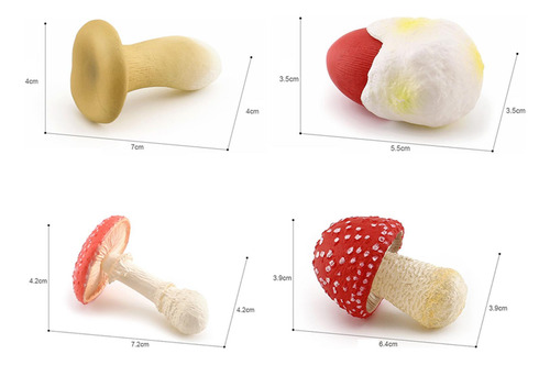8 Piezas De Decoración De Modelo De Seta De Simulación