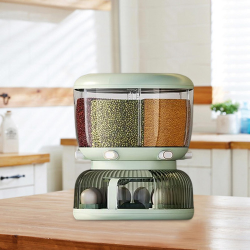 Cubo Dispensador De Arroz Y Cereales Giratorio Verde