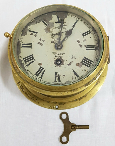 Reloj Antiguo De Mamparo Barco Dobbie Mcinnes & Clyde B400