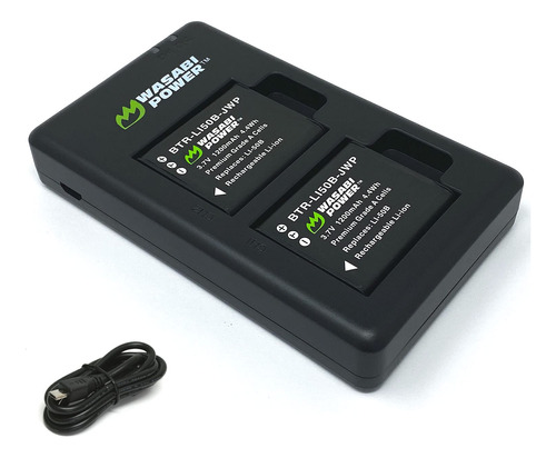 Wasabi Power Bateria 2 Cargador Micro Usb Para Ricoh Gps