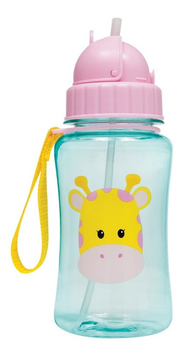Imagem 7 de 8 de Garrafa Infantil Garrafinha Animal C/ Canudo Silicone Buba