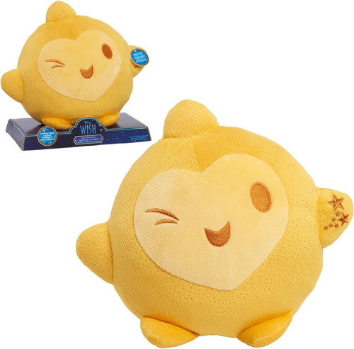 Disney Wish Peluche Estrella Mágica Con Luces Led 25cm Deseo Color Amarillo