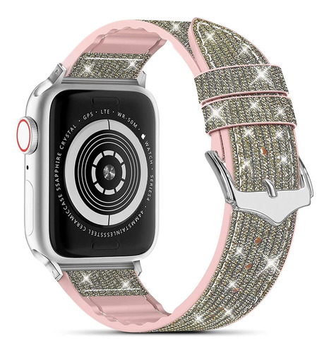 Malla Para Apple Watch 42/44mm Ctbb Glitter Grey Gold Silver