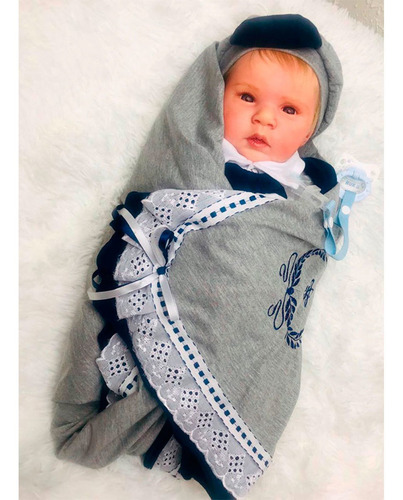 Imagem 4 de 8 de Boneca Bebe Reborn Com Enxoval