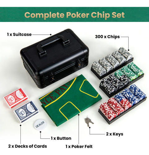 Juego De Fichas De Póquer Texas Holdem Con 300 Fichas Gpl
