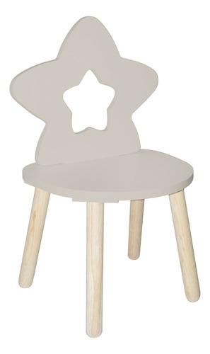 Silla Para Niños Y Niñas Con Forma De Estrella - 7 Acabados Color Gris