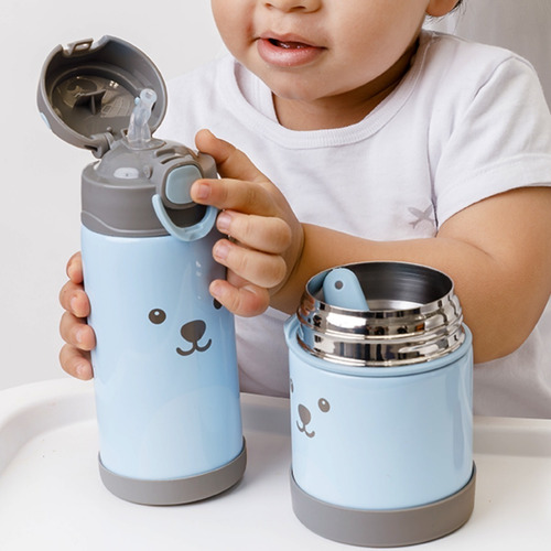 Imagem 8 de 9 de Kit Garrafa Infantil Água +pote Térmico Papinha Passeio Buba