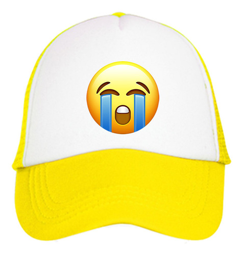 Gorra Trucker Emoji Emoticon Llorando Triste R1