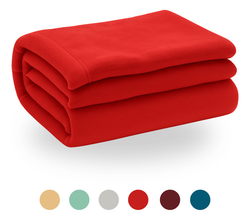 Frazada Cobija Supersuave Premium Cobertor Liso Matrimonial Rojo Liso