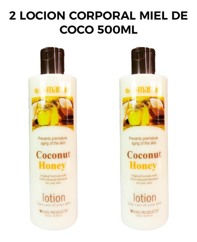 2 Locion Corporal Miel De Coco 500ml