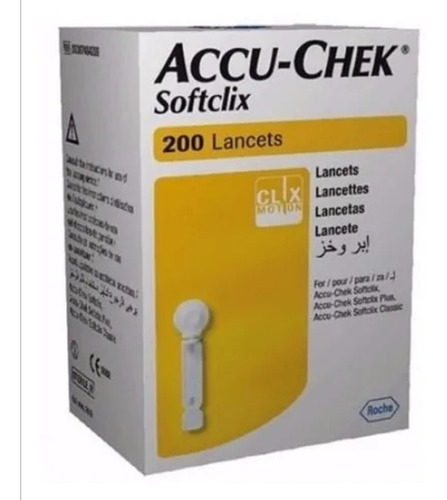 Lancetas Accu Chek Softclix X 200 Laboratorio  Roche