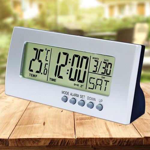 Reloj Despertador Digital Lcd De Escritorio Con Pantalla De