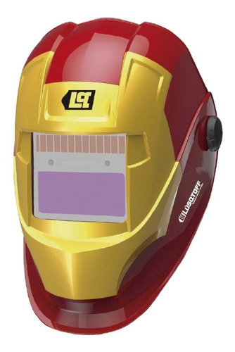 Máscara De Soldar Careta Fotosensible Iron Man Lusqtoff Color Rojo y Dorado
