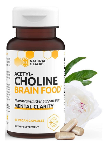 Natural Stacks Acetyl-choline Brain Food 60 Capsules Sabor Sin Sabor