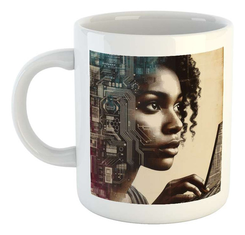 Taza Ceramica Mujer Africana Digital Programacion M2