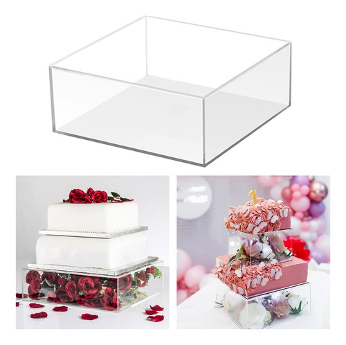 Caja De Acrílico Transparente Para Pasteles, Caja De