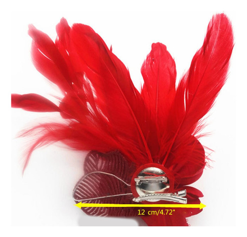 , Broche 2 En 1 Con Plumas Y Flores Para El Pelo Para