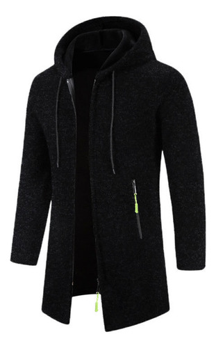 Jaqueta Masculina Com Capuz De Comprimento Médio, Veludo Fin
