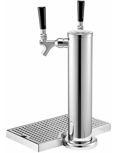 VEVOR Dispensador de Cerveza Torre de 1 Grifo Acero Inoxidable 360 x 76 mm
