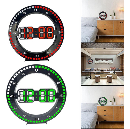 2 Uds Reloj De Pared Digital Fecha Usb Reloj Electrónico