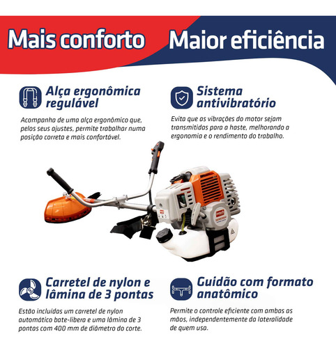 Roçadeira A Gasolina 2hp 51,7cc 2t Skim5200h Intech Machine. (Usado)