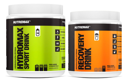 Nutremax Hydromax Sport Drink Manzana Recovery Drink Naranja