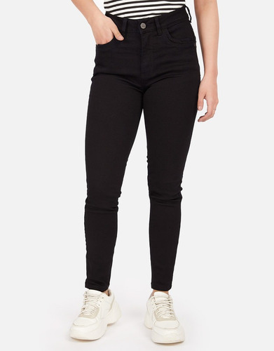 Pantalón Jean Mujer Negro Guly Tiro Alto Skinny Pieers