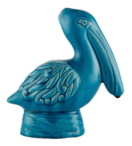 Figura Pelicano Ceramica Turquesa 23 X 26