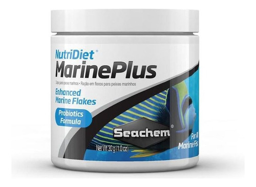 Ração Seachem Nutridiet Flocos Marine Plus Probiotics 30 G.