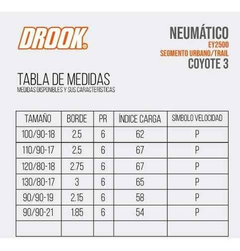 Cubierta Drook 130/80-17 Tt 6 Telas Falcon-transalp