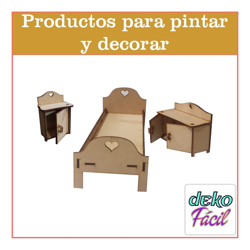 Combo Dormitorio Para Casa De Muñecas Articuladas De 29 Cm