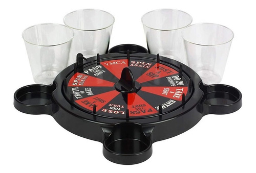 Juego Ruleta Tragos Bebidas 4 Vasos Shots Casino 