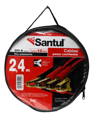 Cables Pasa Corriente Para Auto 2.4 M Calibre 10 Santul 2290