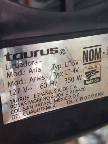Motor Completo Mod: 7016a Sacado De Licudora Taurus. (Usado)