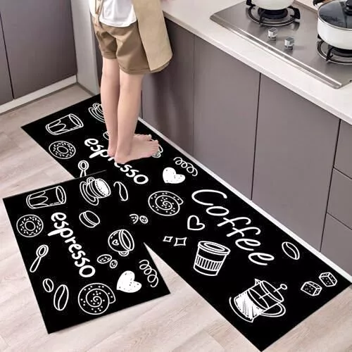 Set de 2 Alfombras decorativas Tapete Antideslizante para Cocina