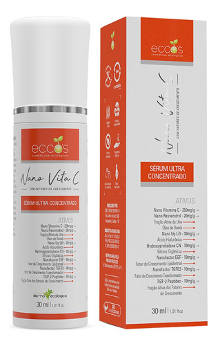 Nano Vita C Eccos 30ml Vitamina C 25% C/ Fatores Crescimento