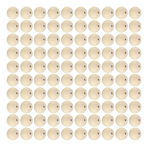 A 100 Cuentas De Madera De 25 Mm Para Decoración Redonda