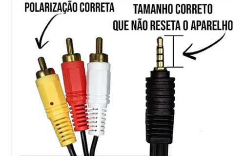 Cabo P2 St 4c + 3 Rca F 17cm - Áudio Vídeo Alta Qualidade