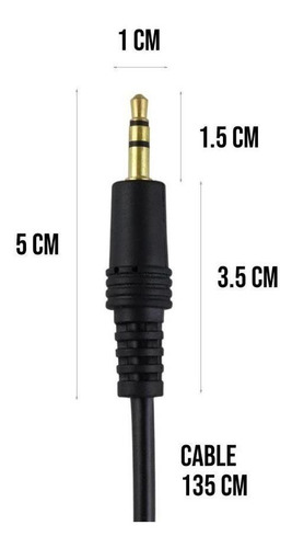 Imagen 6 de 10 de Cable Auxiliar Mitzu 3.5mm Audio Plug 1.8 Metros 11-1005