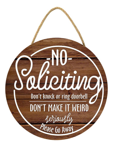 Letrero Madera Texto Ingl «no Soliciting For House Please Do
