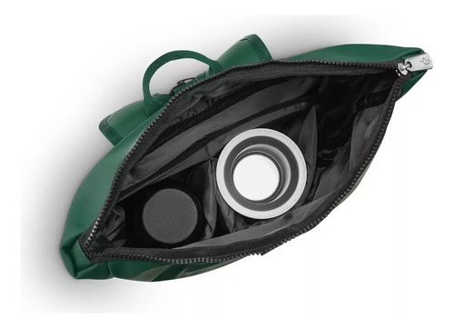 Mochila Matera Porta Notebook Termo Luxury Roll - Un Mate Color Verde Diseño De La Tela Liso