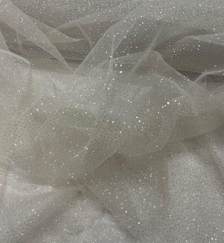 Tela Tul Con Glitter - Brillante- Indumentaria- X Mts- Tdj Natural Liso
